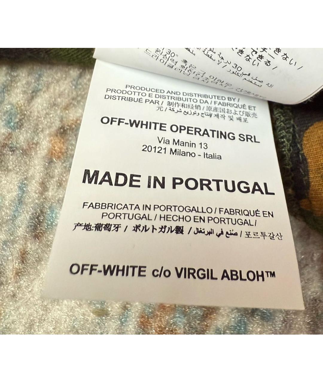 OFF-WHITE Хаки хлопковая футболка, фото 7