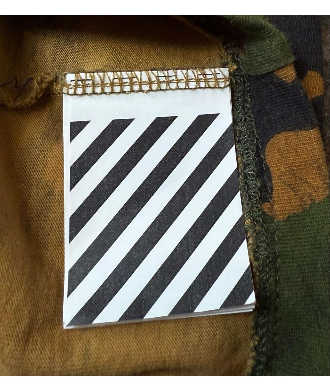OFF-WHITE Хаки хлопковая футболка, фото 5