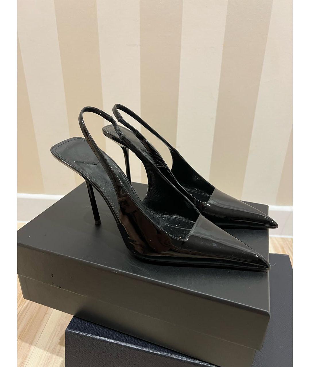SAINT LAURENT Черные туфли из лакированной кожи, фото 6