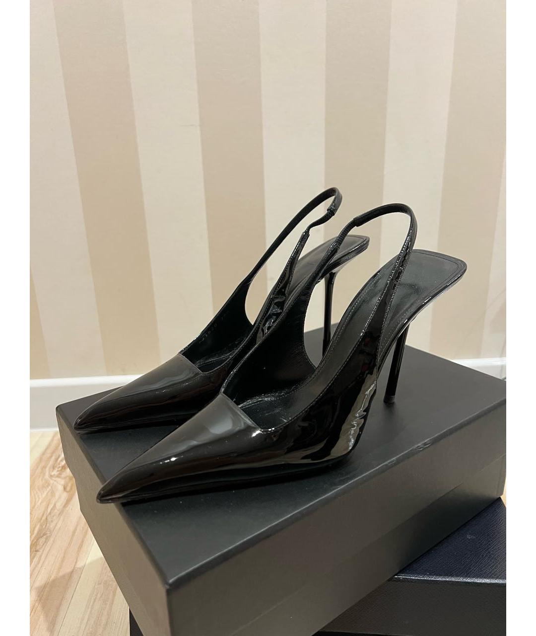 SAINT LAURENT Черные туфли из лакированной кожи, фото 5