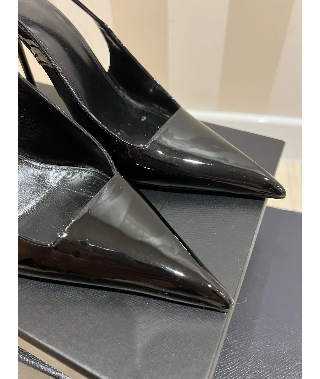 SAINT LAURENT Черные туфли из лакированной кожи, фото 2
