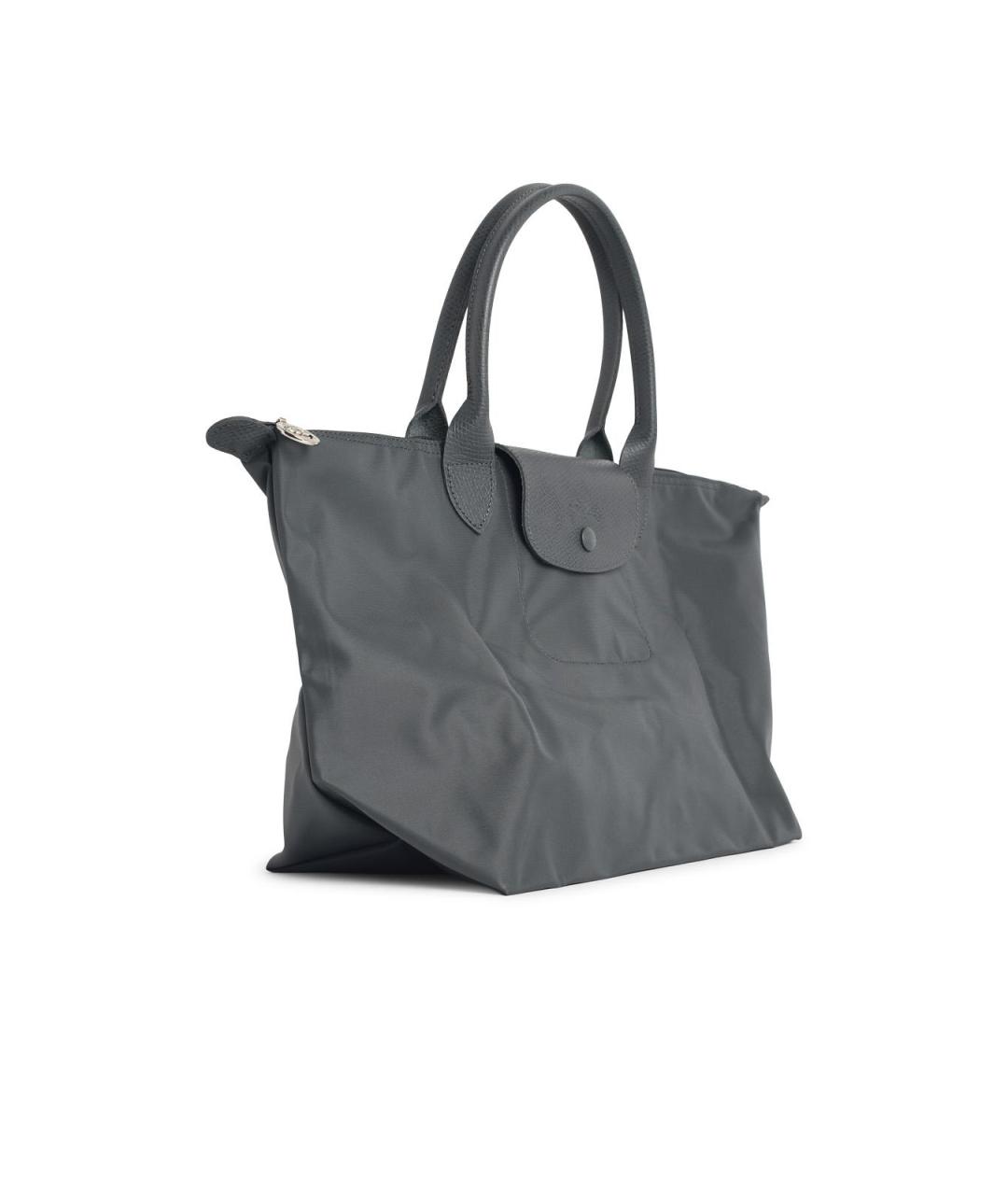 LONGCHAMP Серая синтетическая сумка тоут, фото 2