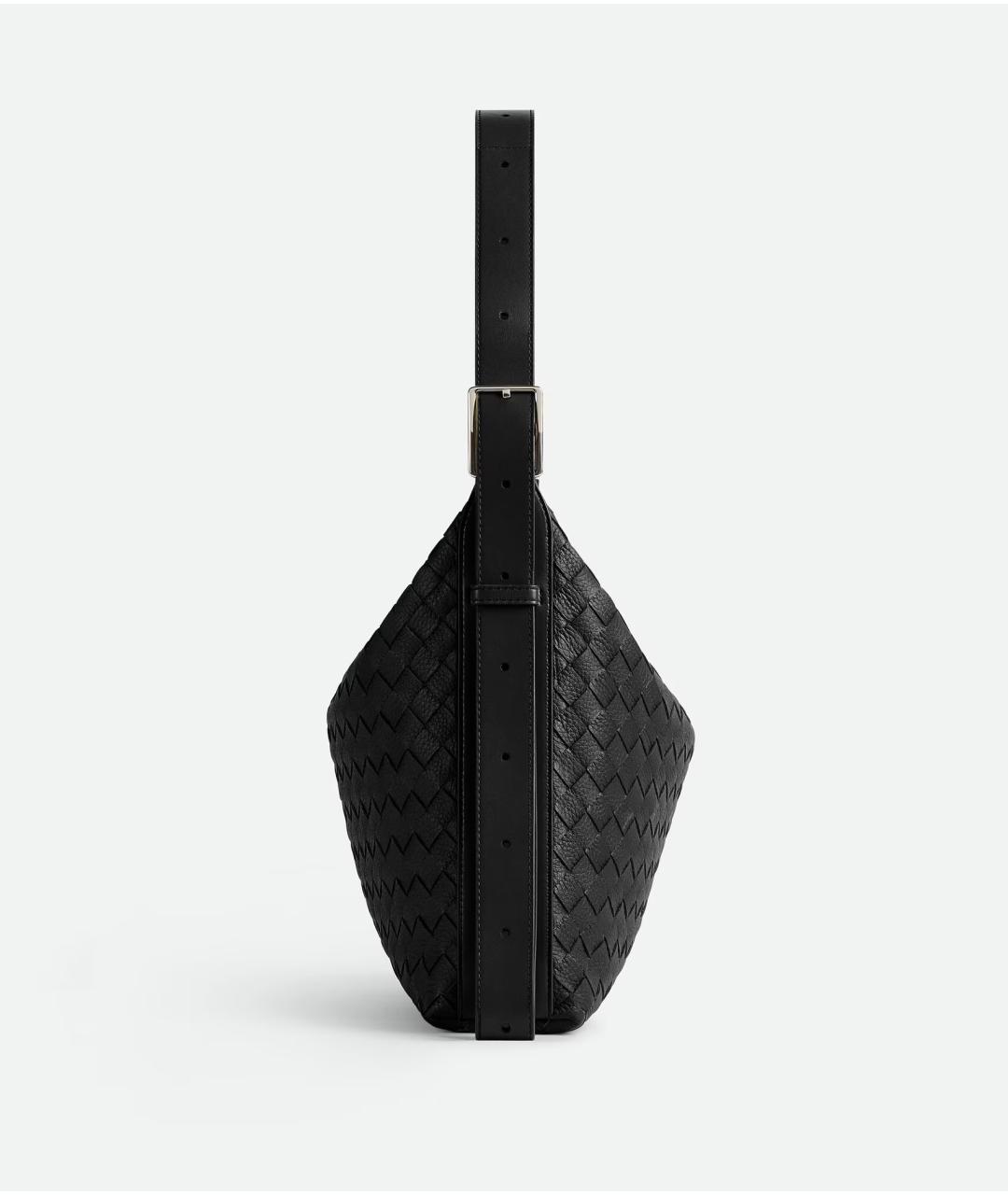 BOTTEGA VENETA Черная кожаная сумка на плечо, фото 2