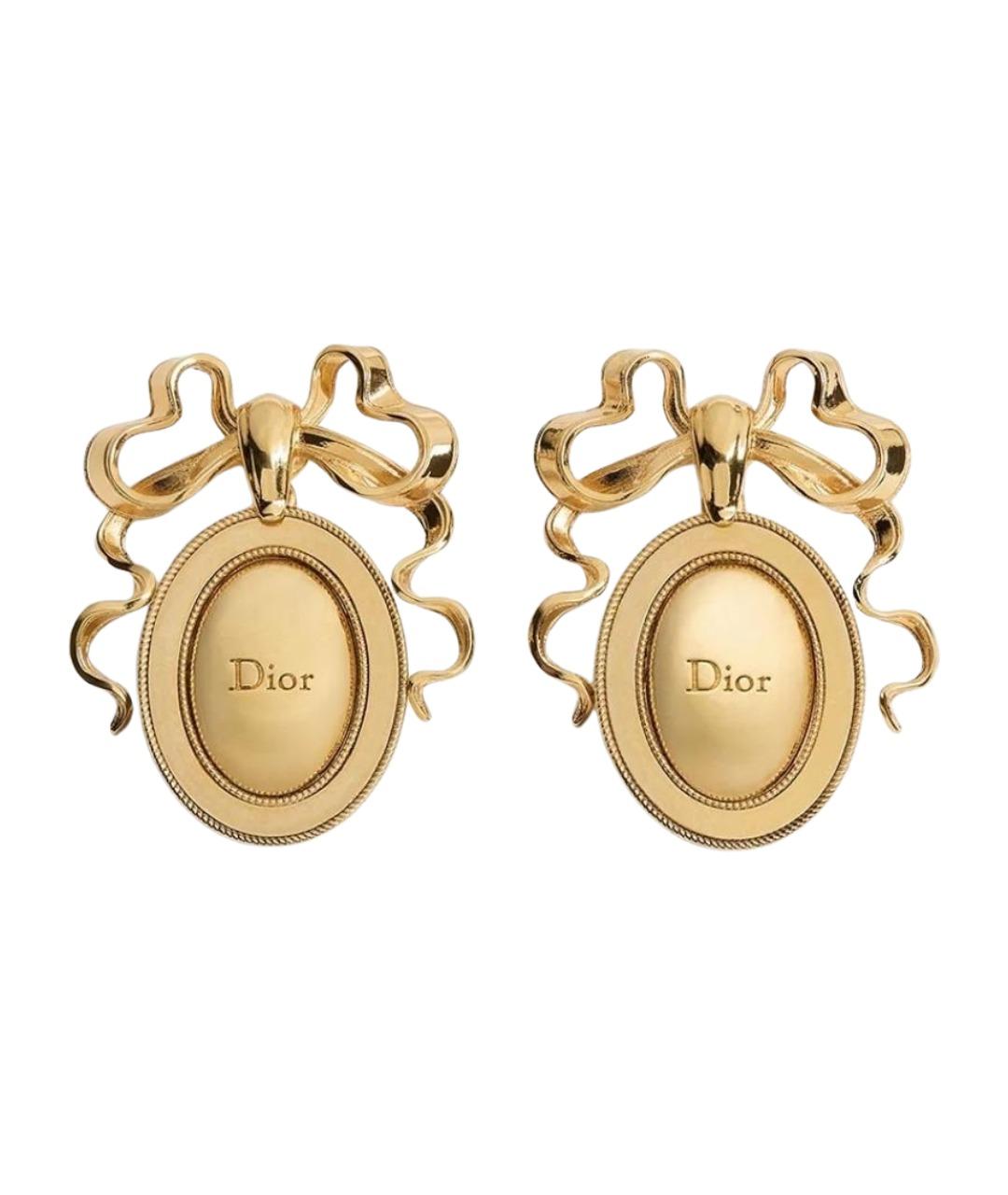 CHRISTIAN DIOR Золотые металлические серьги, фото 1