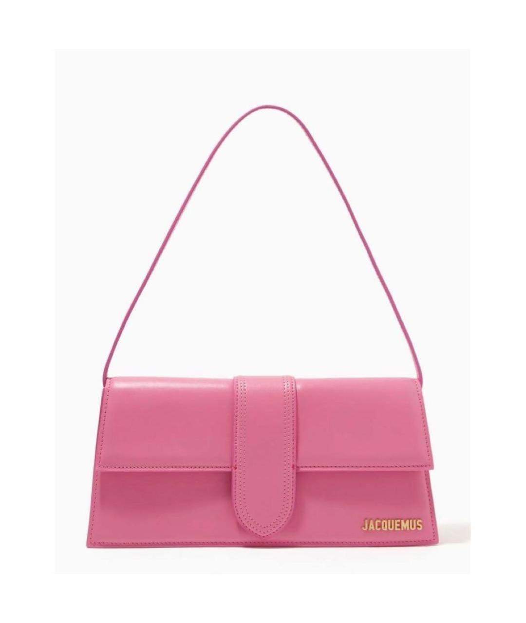 JACQUEMUS Розовая кожаная сумка с короткими ручками, фото 5
