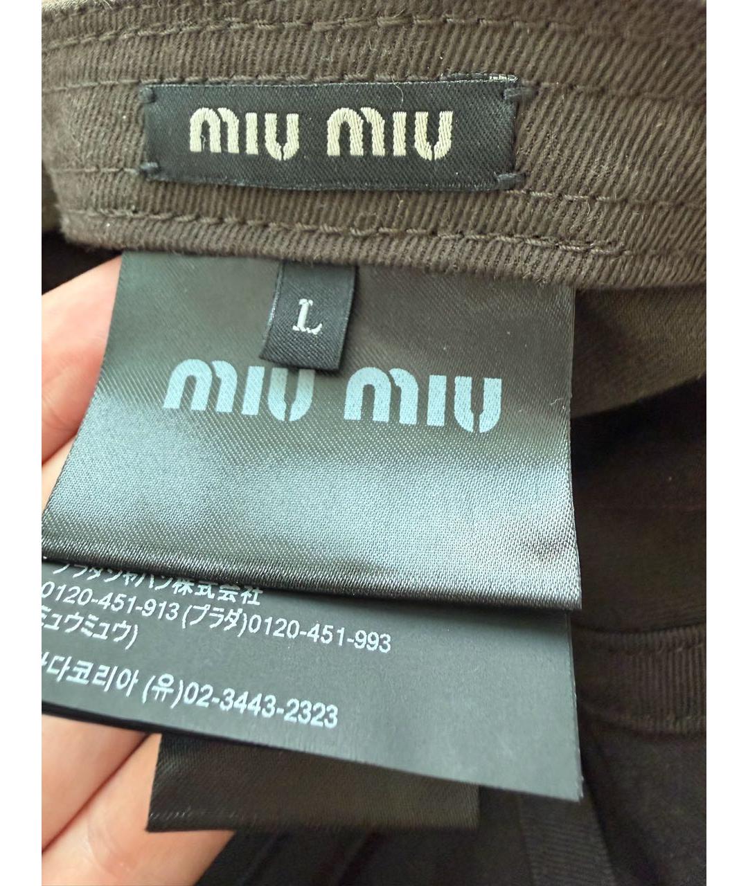 MIU MIU Коричневая хлопковая кепка, фото 6