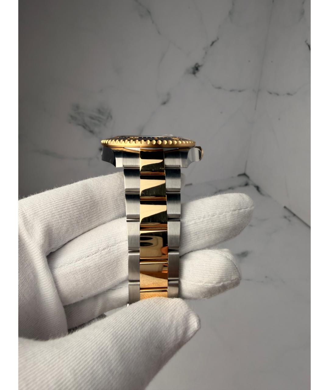ROLEX Черные часы из желтого золота, фото 6