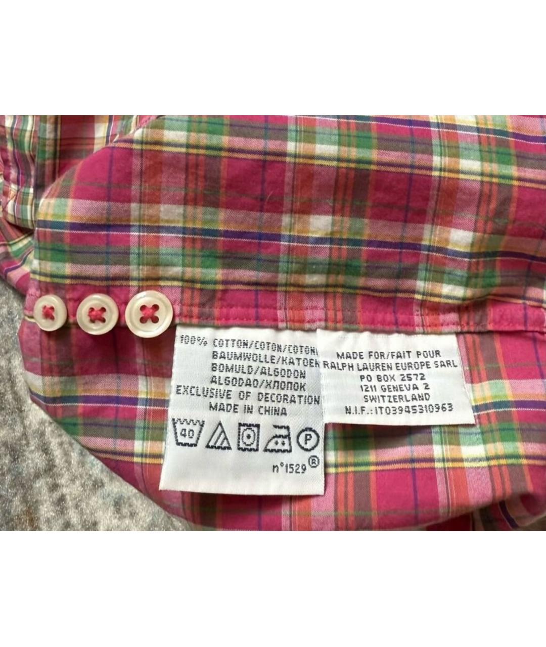 POLO RALPH LAUREN Розовая хлопковая кэжуал рубашка, фото 5