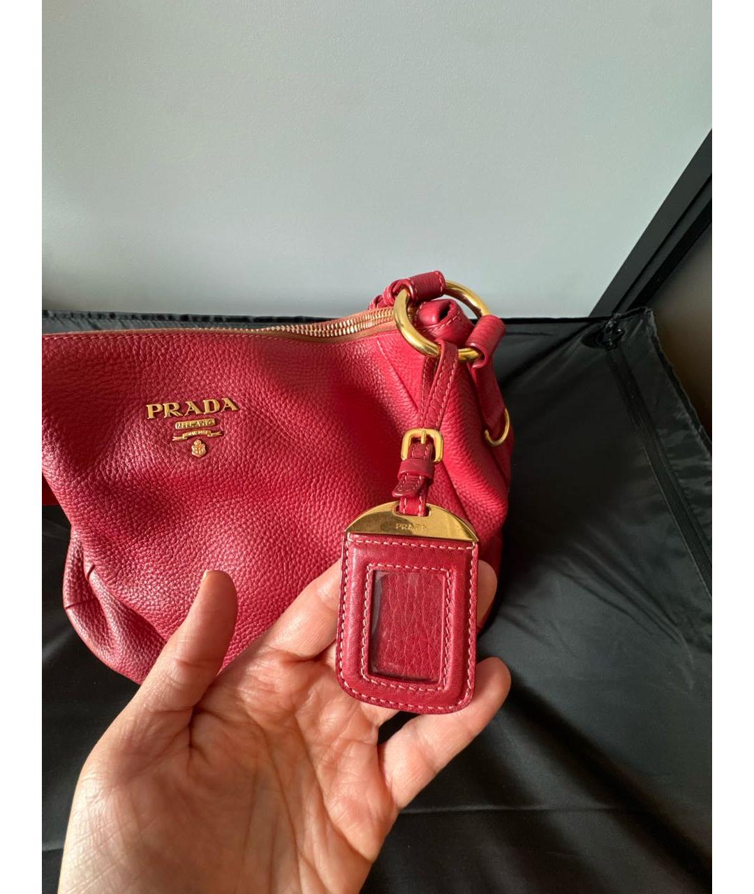 PRADA Красная кожаная сумка тоут, фото 5