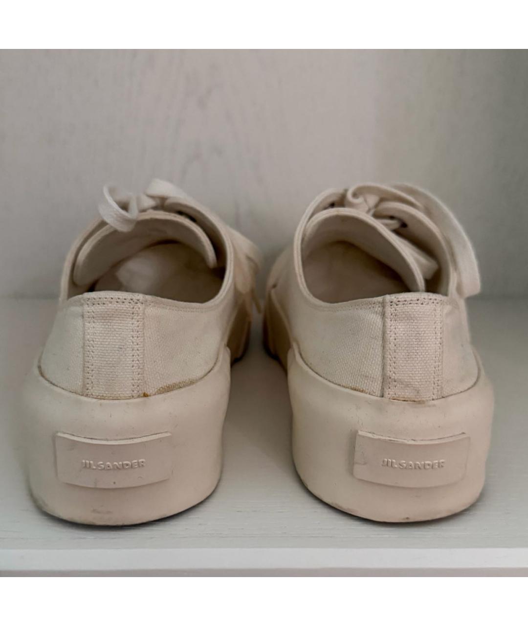 JIL SANDER Бежевые текстильные кеды, фото 4