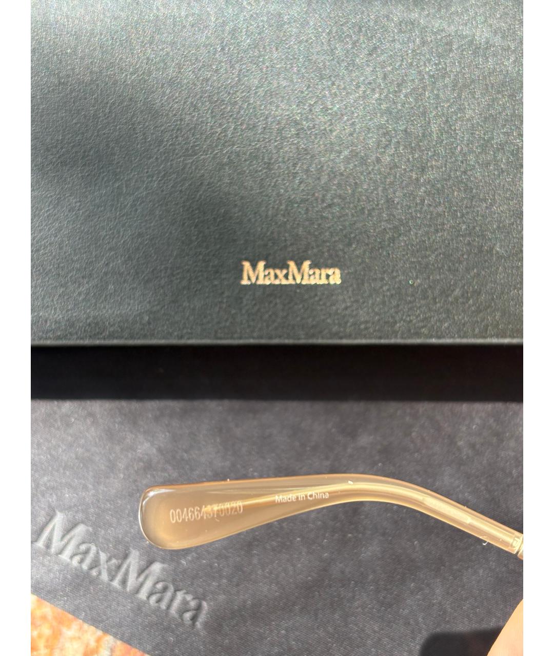 MAX MARA Золотые металлические солнцезащитные очки, фото 5