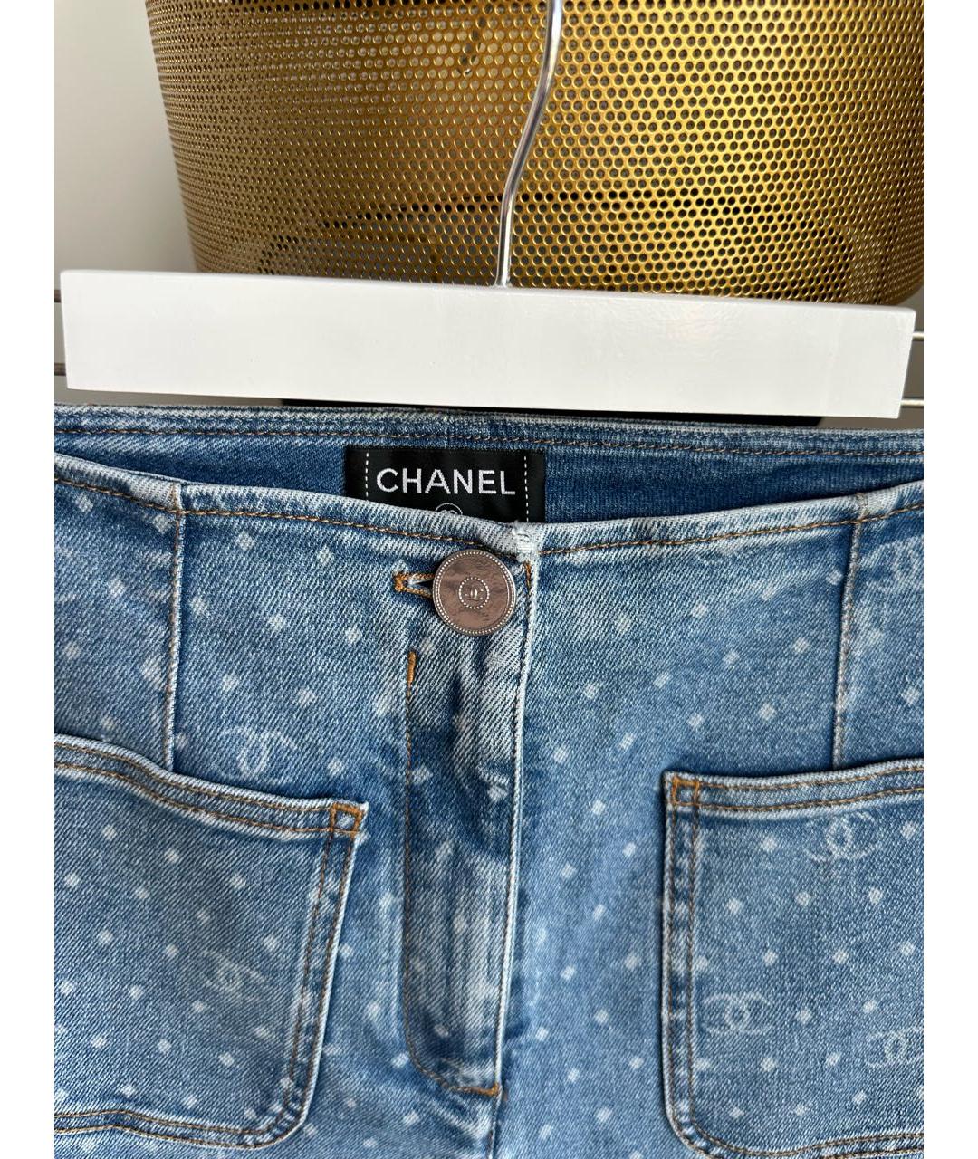 CHANEL Голубые хлопковые прямые джинсы, фото 2