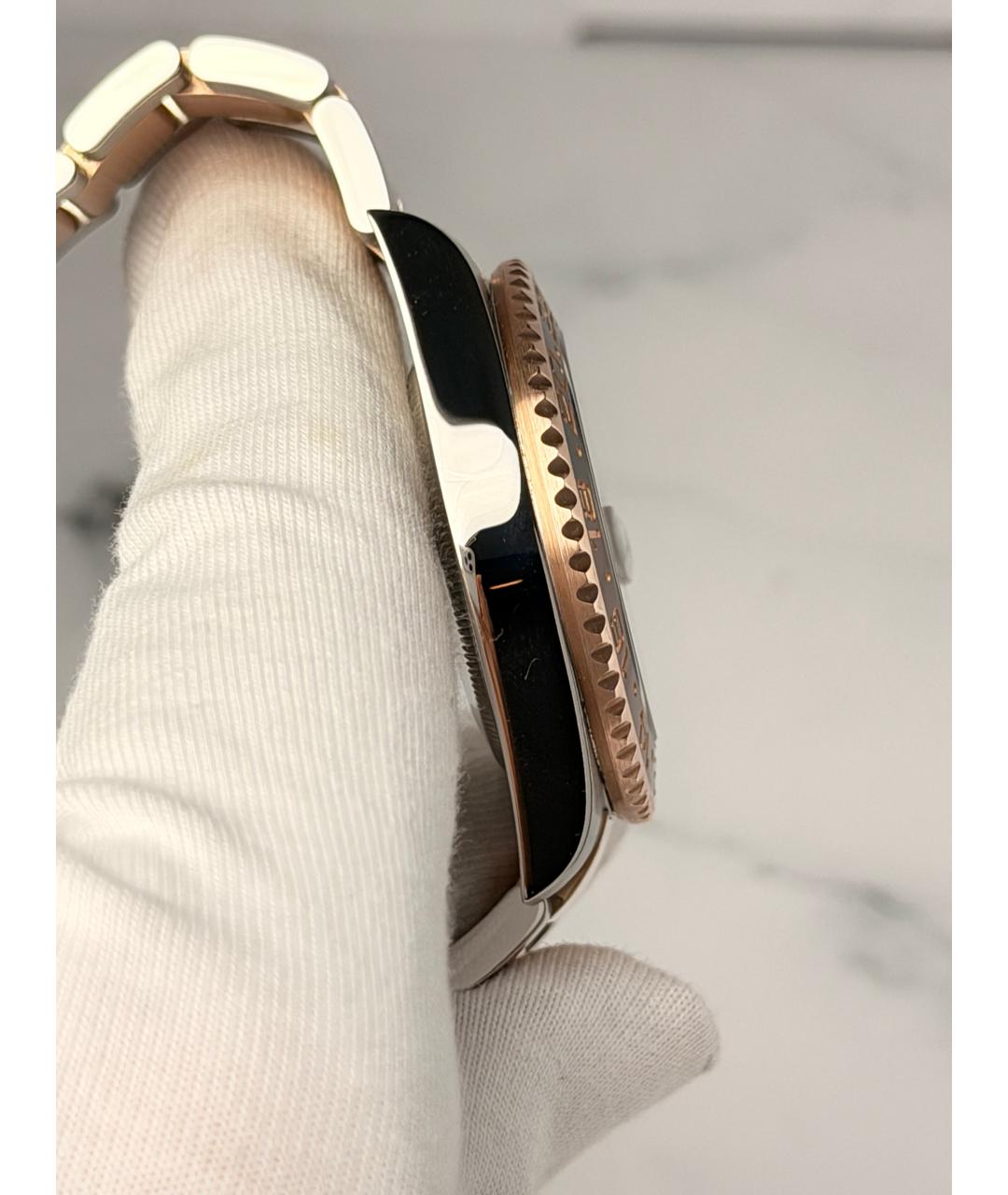 ROLEX Черные часы из розового золота, фото 5