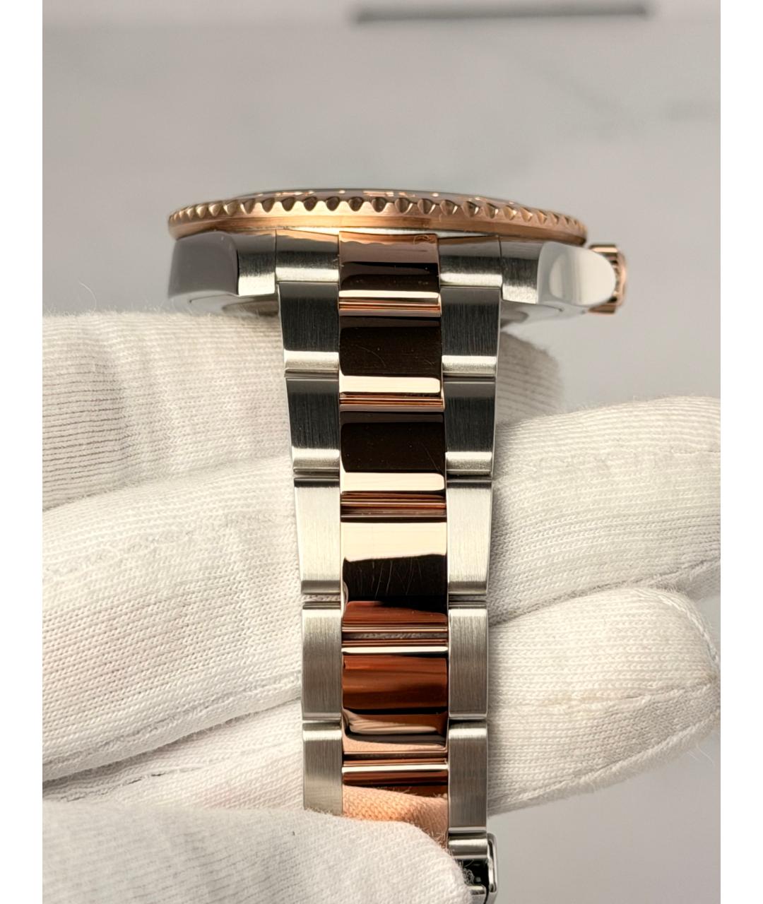 ROLEX Черные часы из розового золота, фото 7