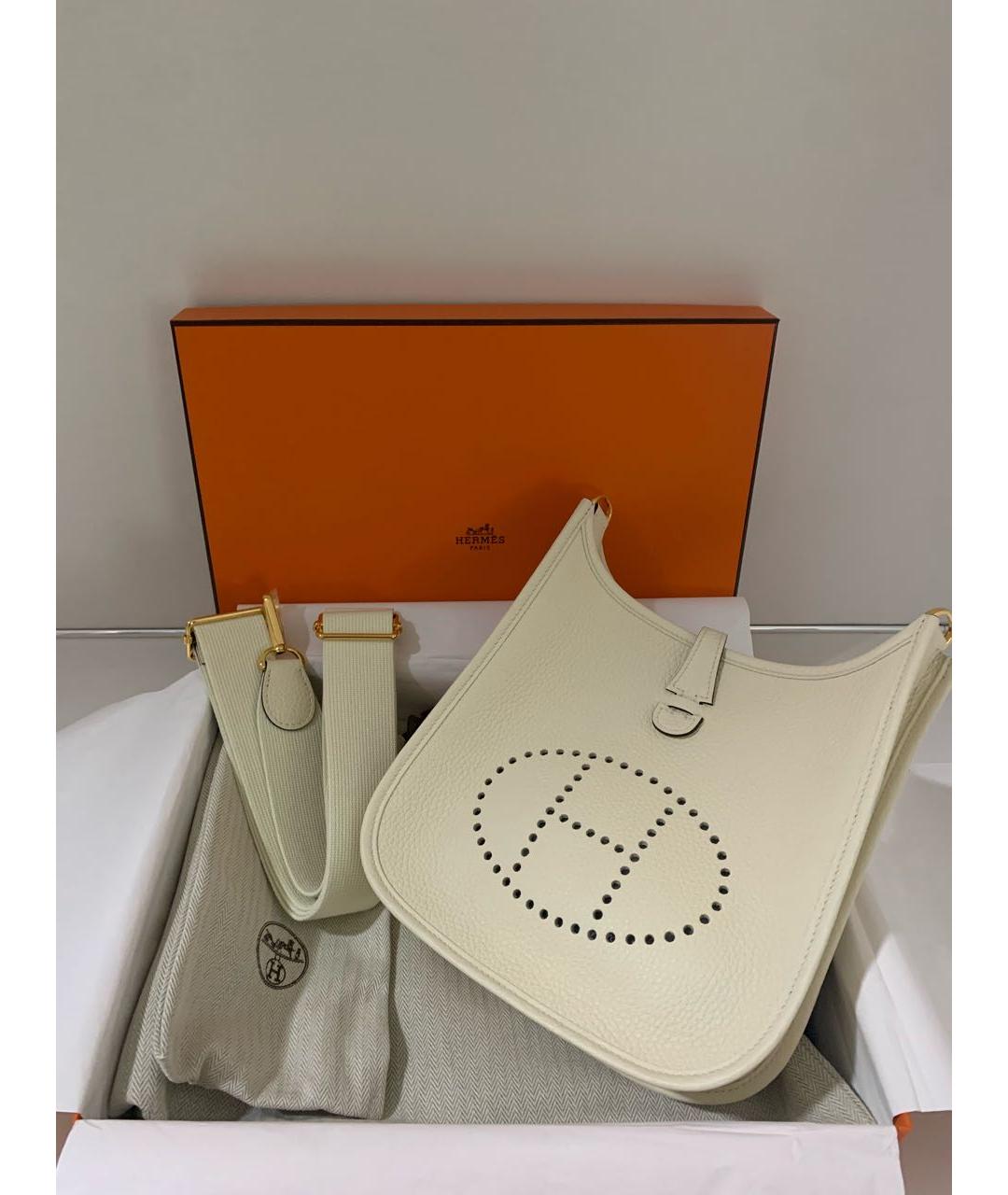 HERMES Бежевая кожаная сумка через плечо, фото 3