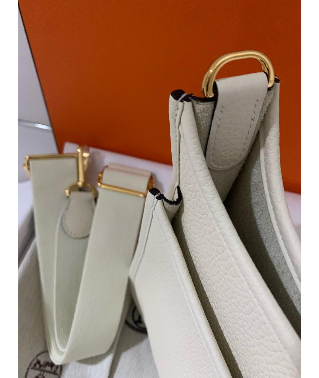 HERMES Бежевая кожаная сумка через плечо, фото 4