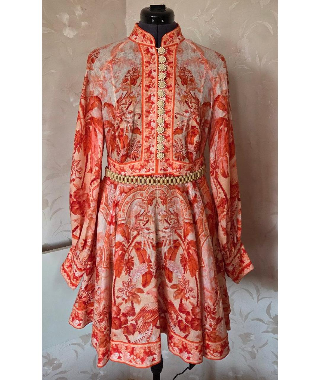 ZIMMERMANN Мульти льняное повседневное платье, фото 4
