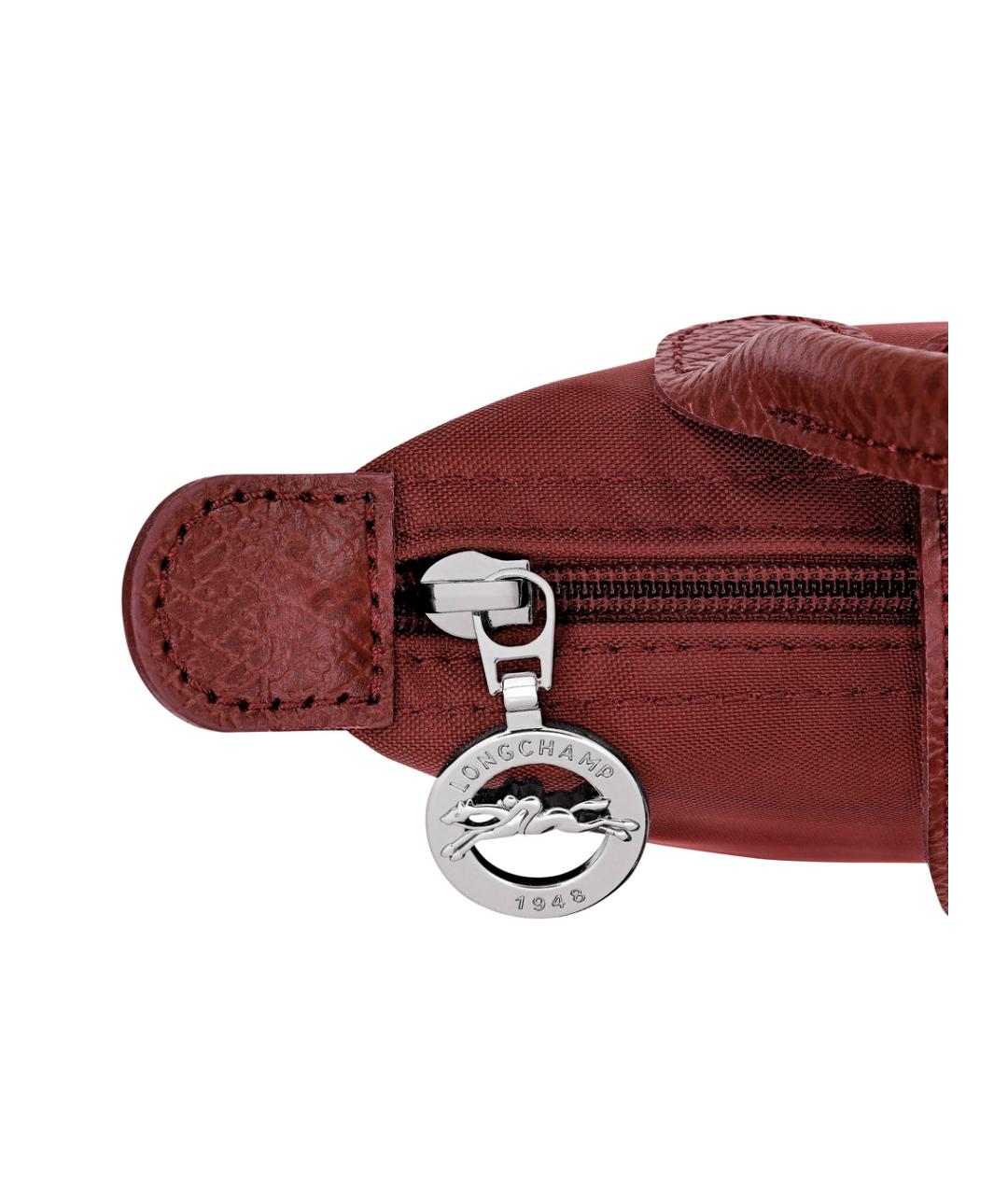 LONGCHAMP Бордовая синтетическая сумка с короткими ручками, фото 3