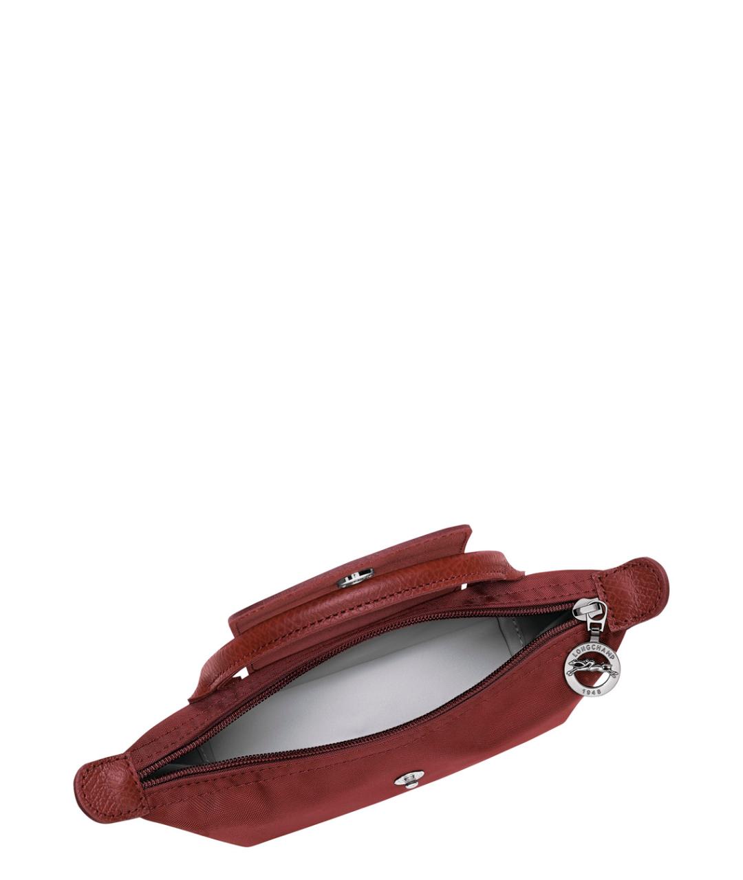 LONGCHAMP Бордовая синтетическая сумка с короткими ручками, фото 4