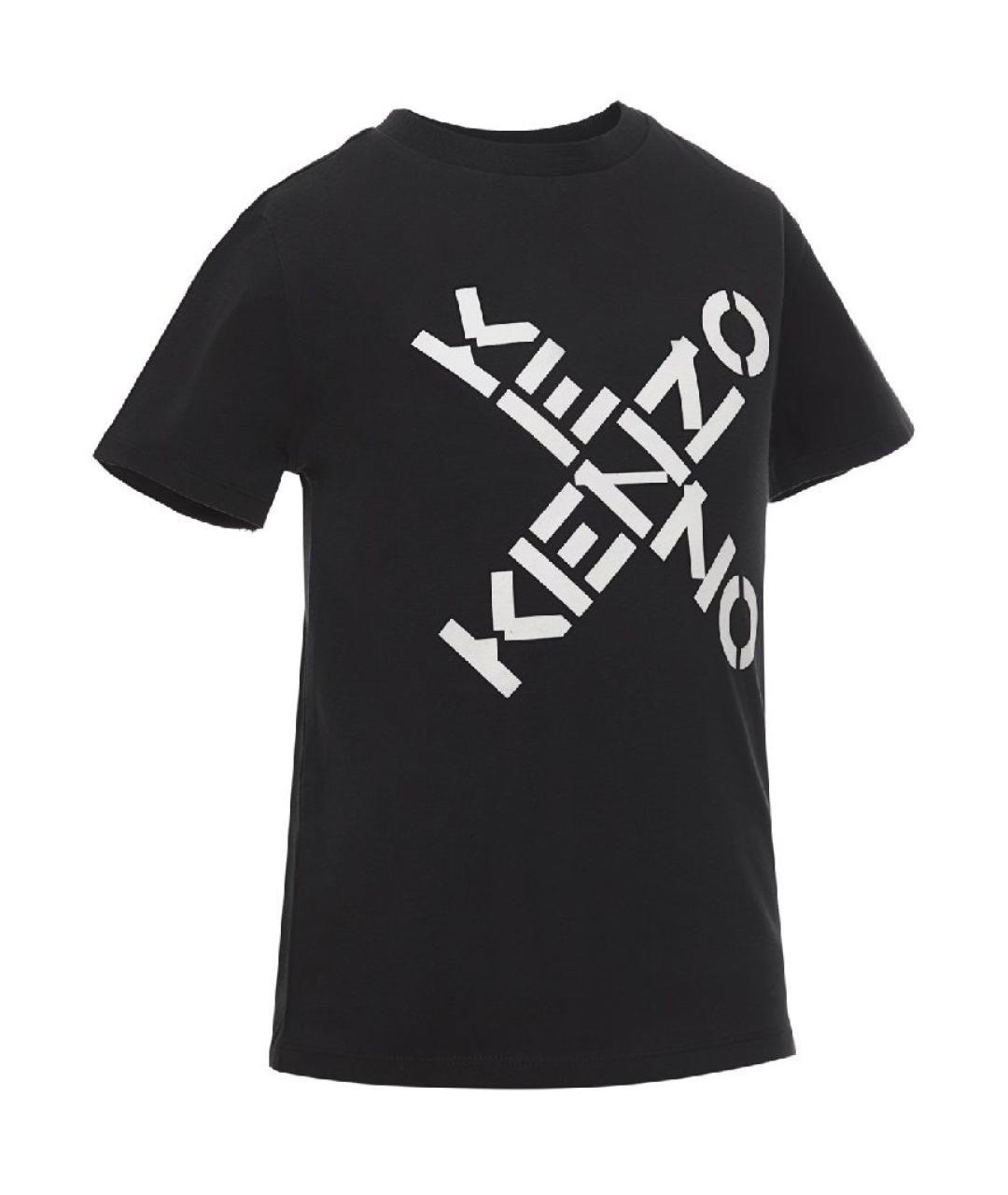 KENZO Черная хлопковая детская футболка, фото 4