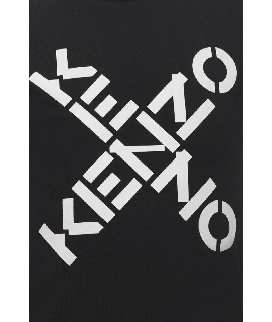 KENZO Черная хлопковая детская футболка, фото 3
