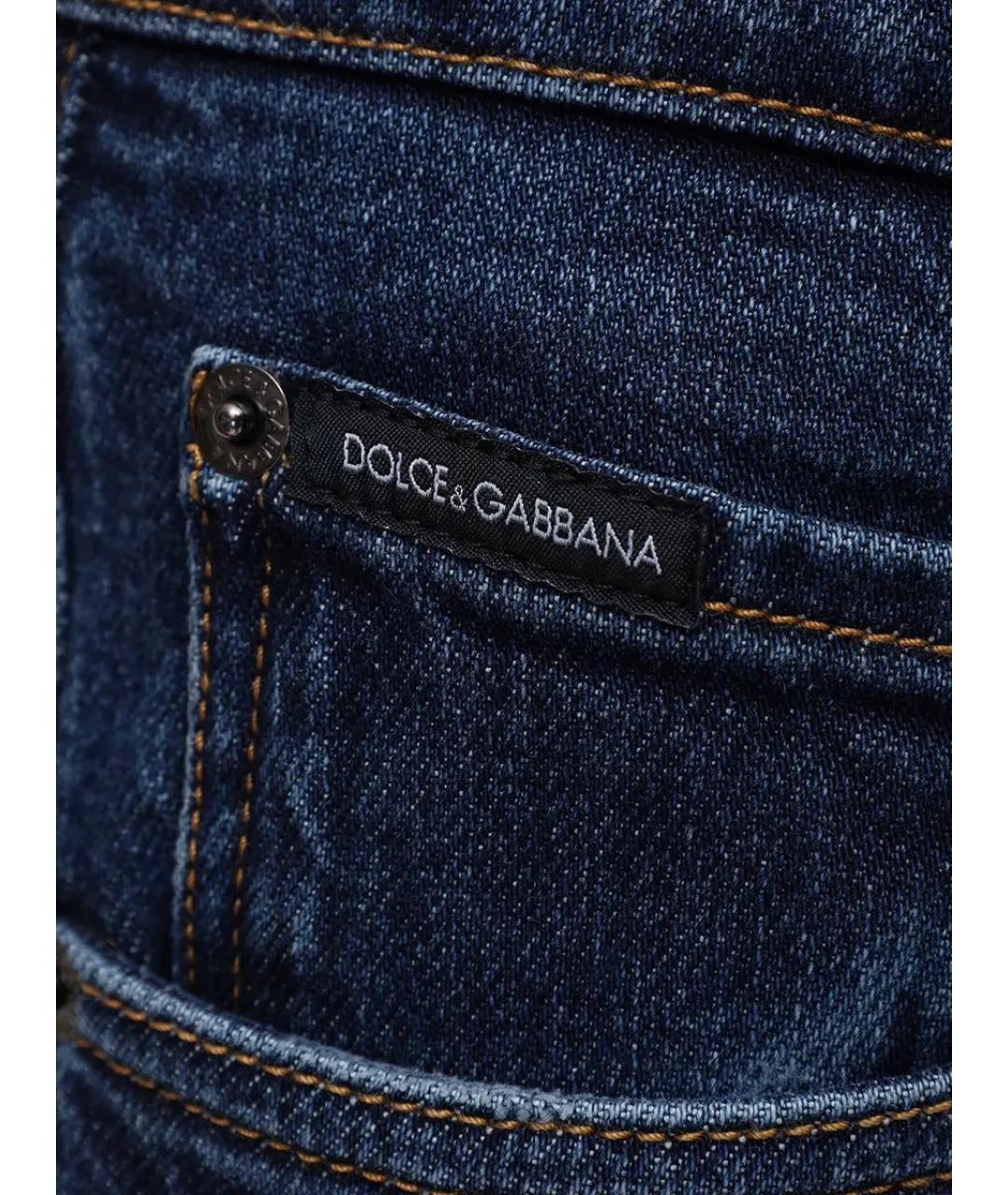 DOLCE&GABBANA Синие хлопко-эластановые джинсы скинни, фото 5