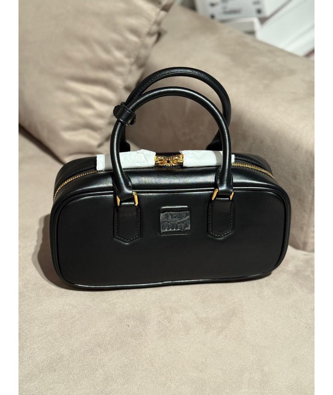 MIU MIU Черная кожаная сумка с короткими ручками, фото 8