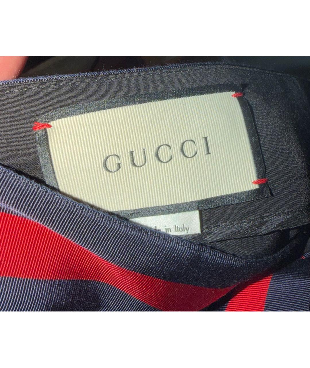 GUCCI Черные хлопко-эластановые брюки узкие, фото 3