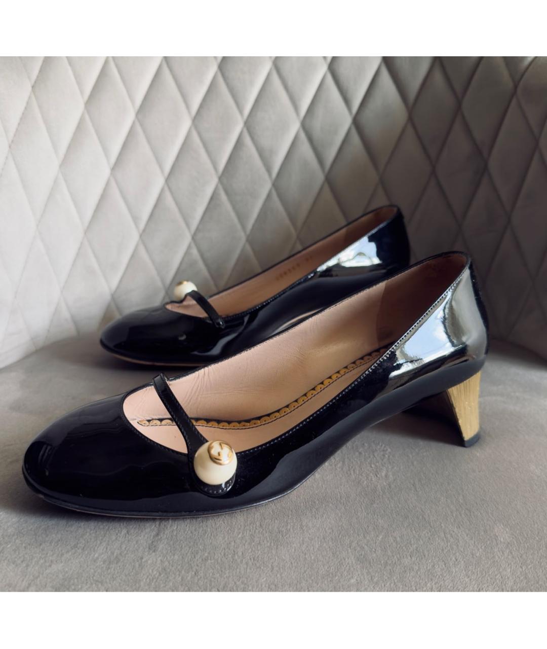 GUCCI Черные туфли из лакированной кожи, фото 2