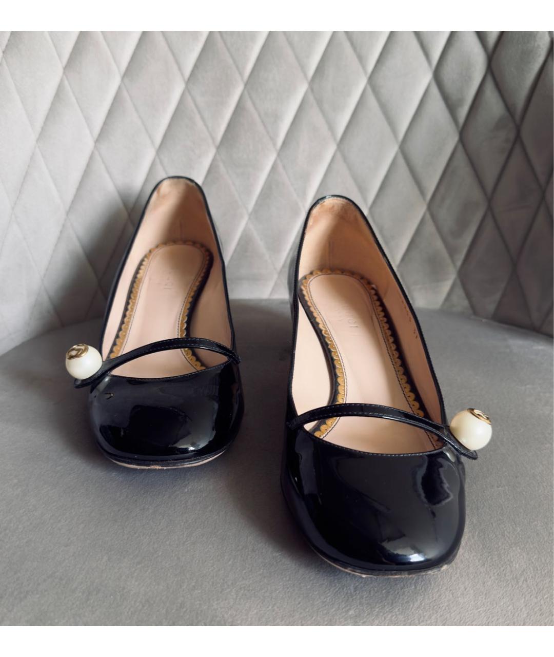 GUCCI Черные туфли из лакированной кожи, фото 3
