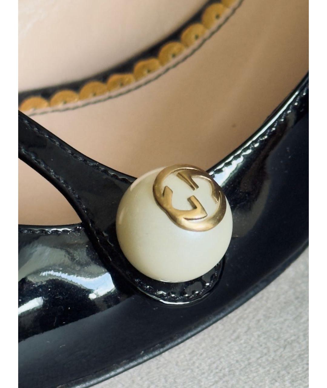 GUCCI Черные туфли из лакированной кожи, фото 4
