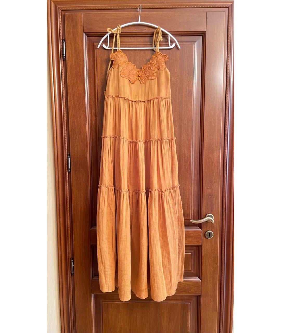 SEE BY CHLOE Коричневое хлопковое повседневное платье, фото 7