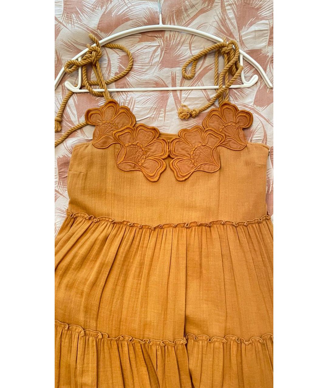 SEE BY CHLOE Коричневое хлопковое повседневное платье, фото 3