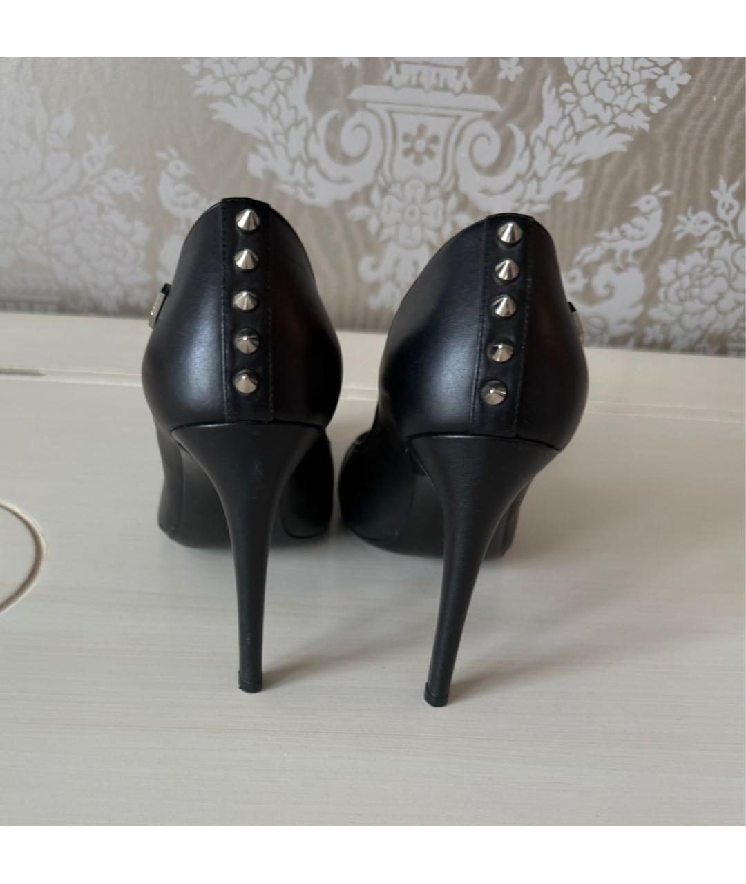 PHILIPP PLEIN Черные кожаные туфли, фото 5