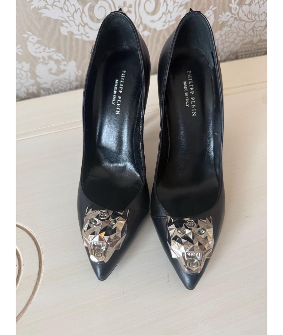 PHILIPP PLEIN Черные кожаные туфли, фото 3