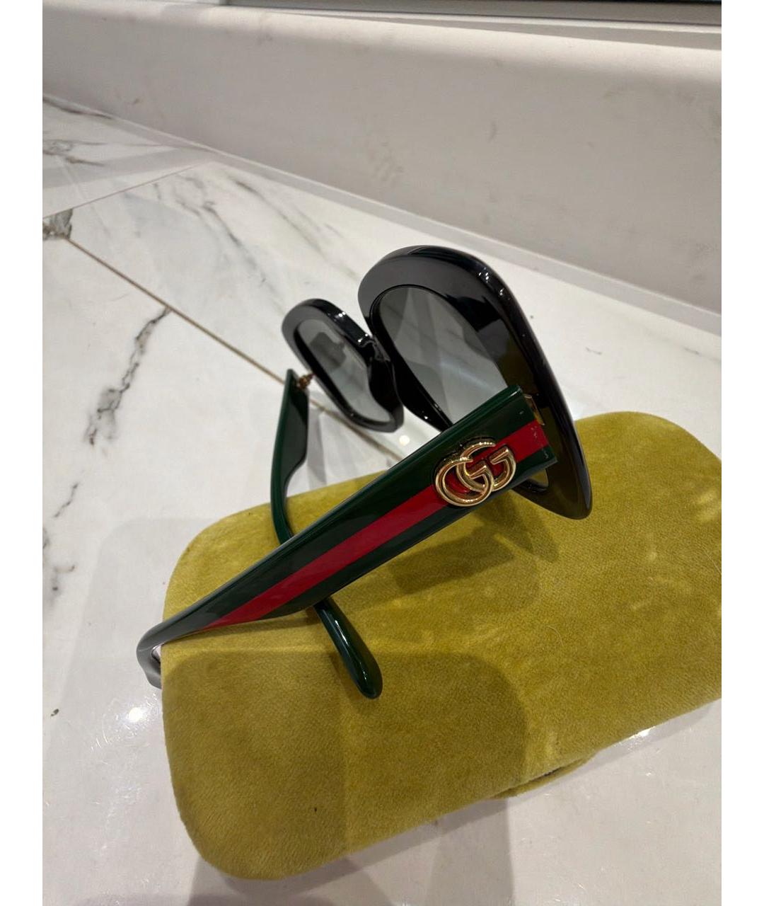 GUCCI Черные пластиковые солнцезащитные очки, фото 2