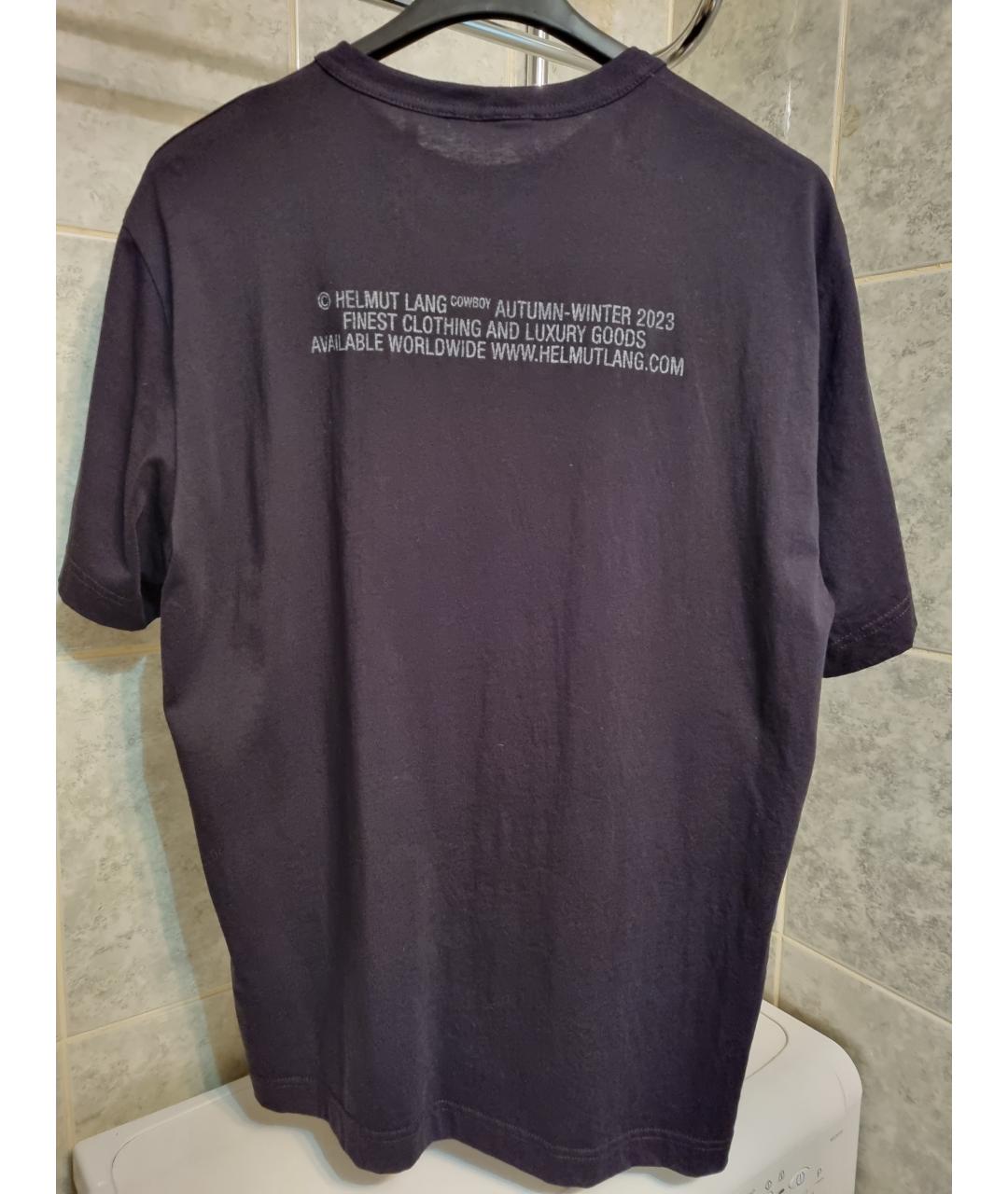 HELMUT LANG Черная хлопковая футболка, фото 2