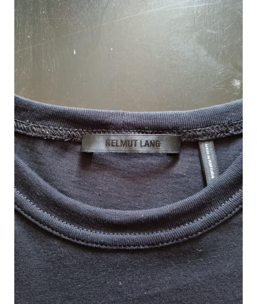 HELMUT LANG Черная хлопковая футболка, фото 7