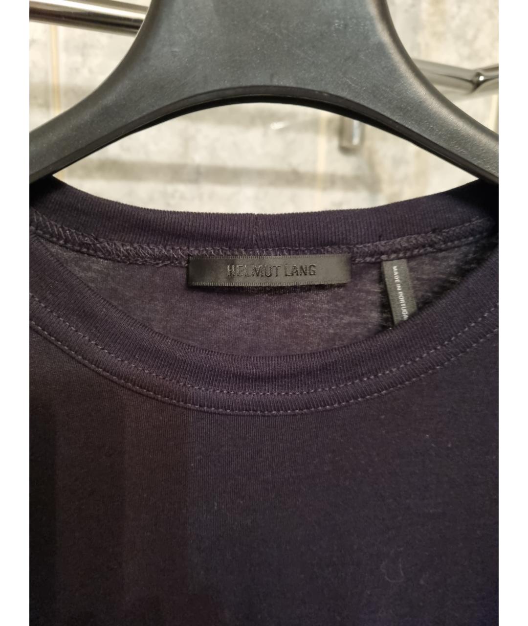 HELMUT LANG Черная хлопковая футболка, фото 3