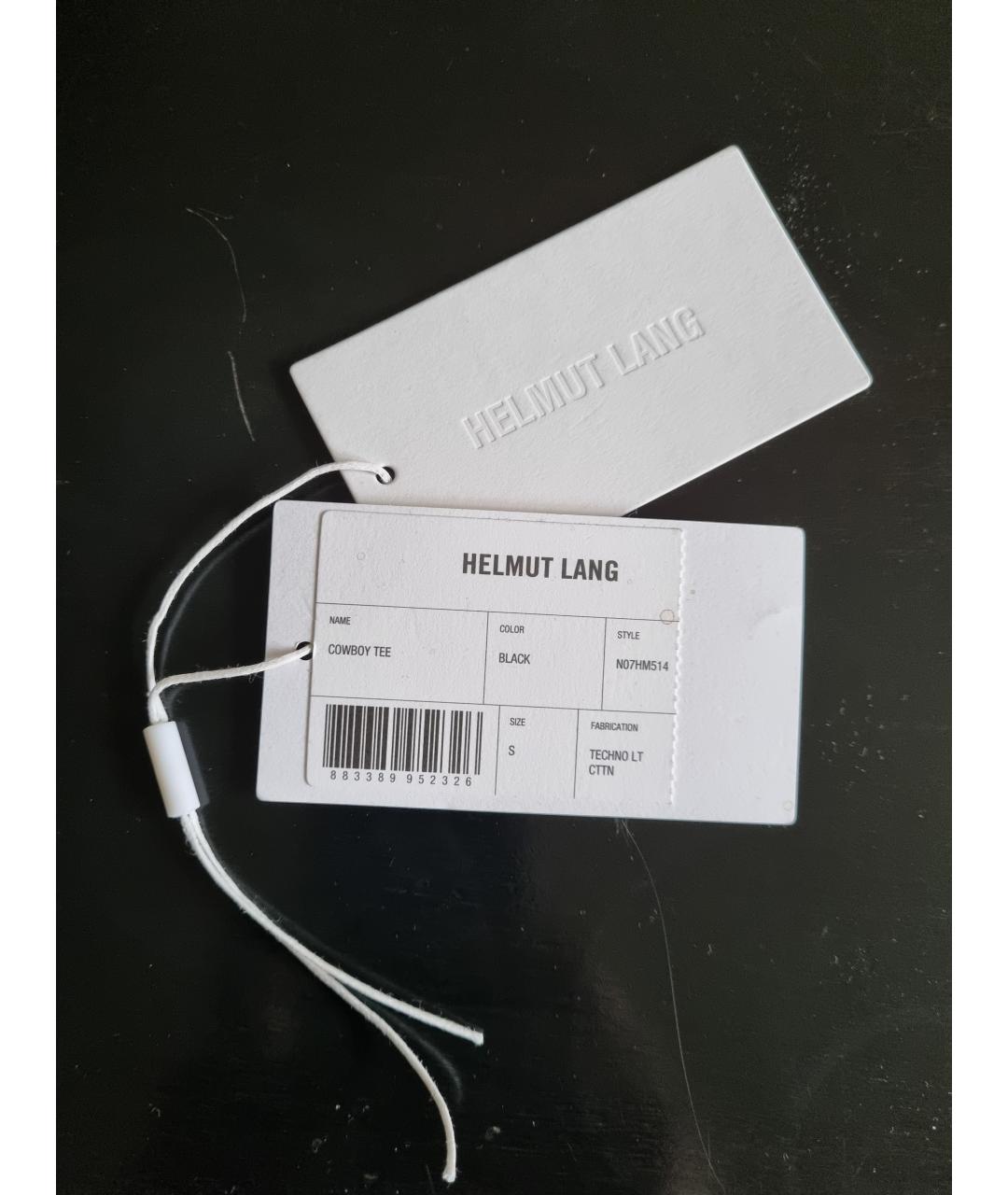 HELMUT LANG Черная хлопковая футболка, фото 4