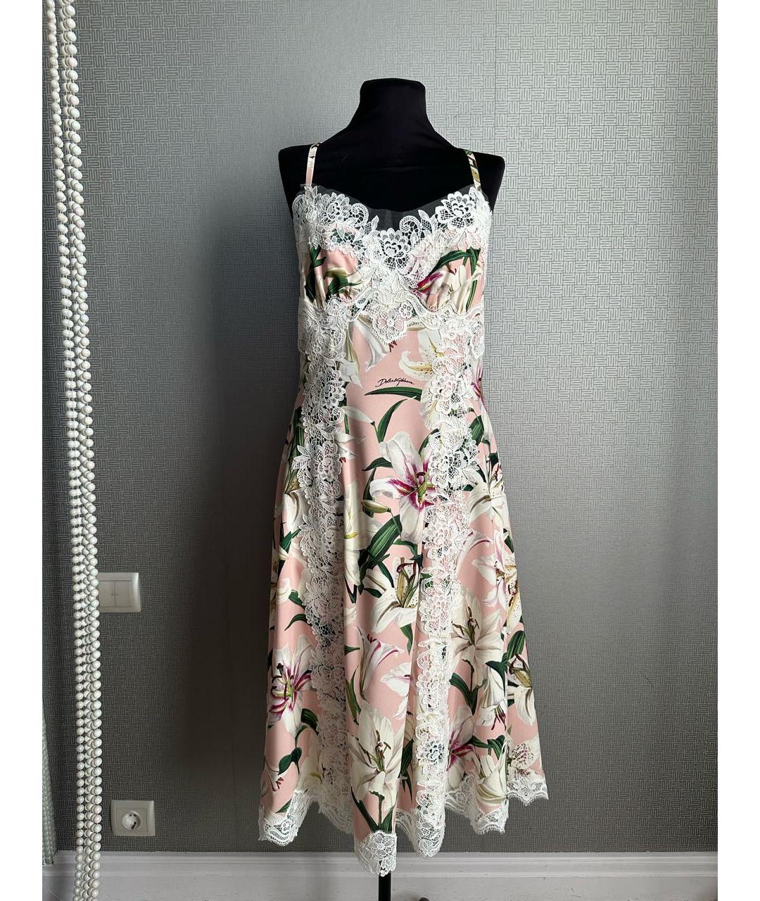 DOLCE&GABBANA Розовый шелковый сарафан, фото 5