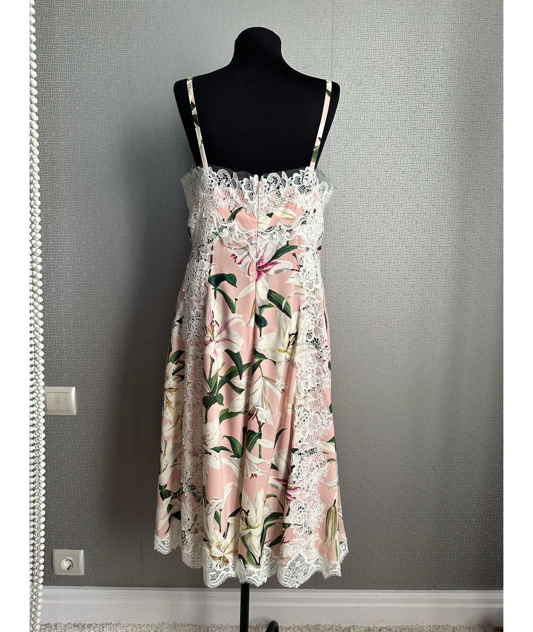 DOLCE&GABBANA Розовый шелковый сарафан, фото 2