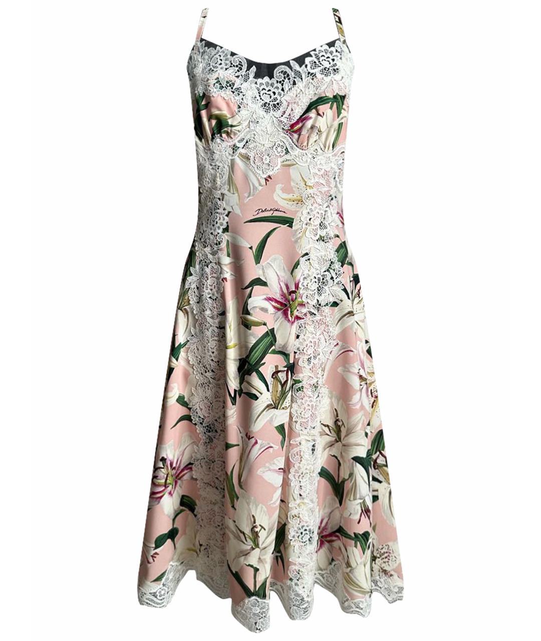 DOLCE&GABBANA Розовый шелковый сарафан, фото 1