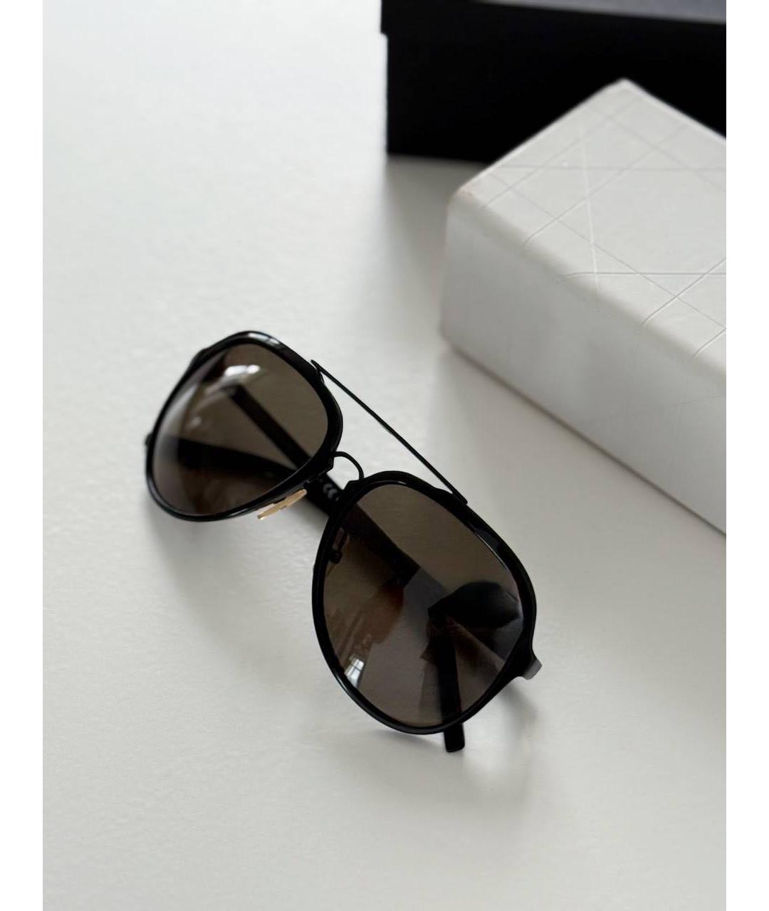 CHRISTIAN DIOR Черные металлические солнцезащитные очки, фото 4