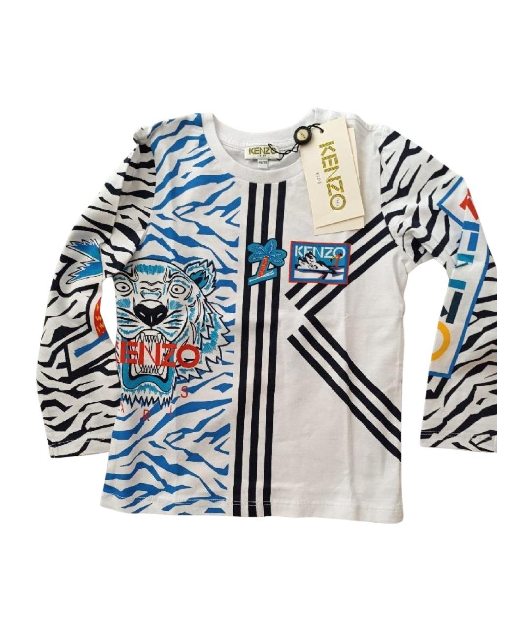 KENZO Белая хлопковая детская футболка, фото 1