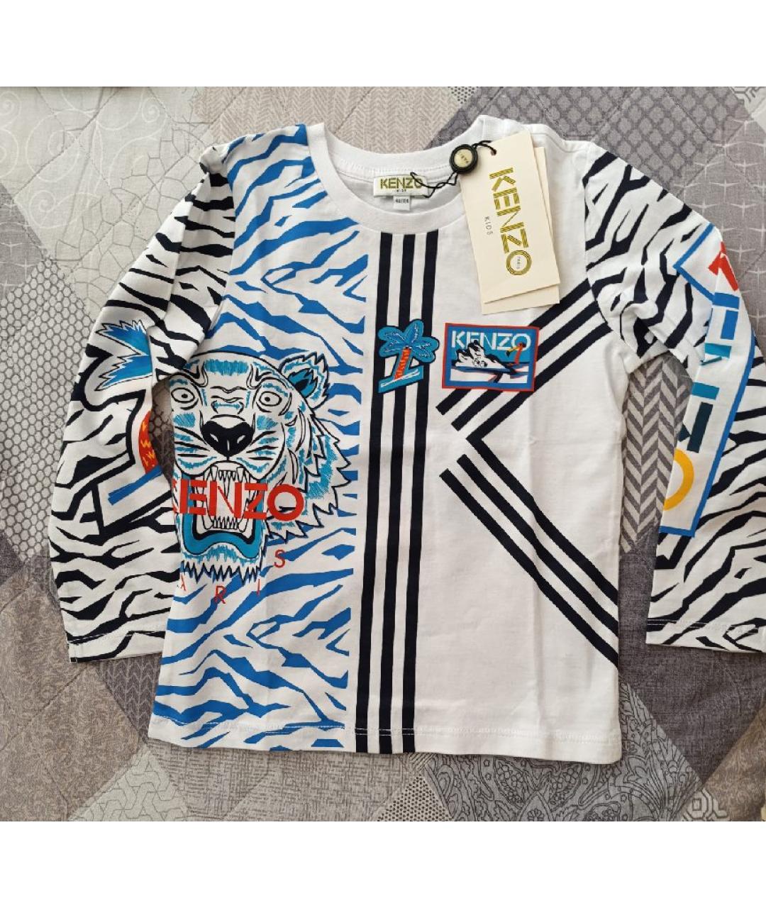 KENZO Белая хлопковая детская футболка, фото 5