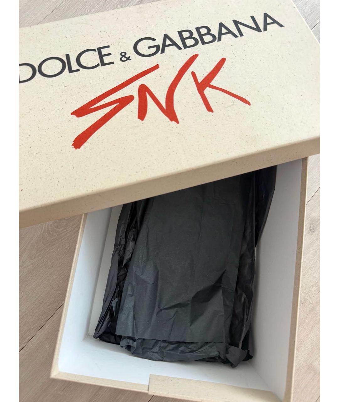 DOLCE&GABBANA Черные низкие кроссовки / кеды, фото 5