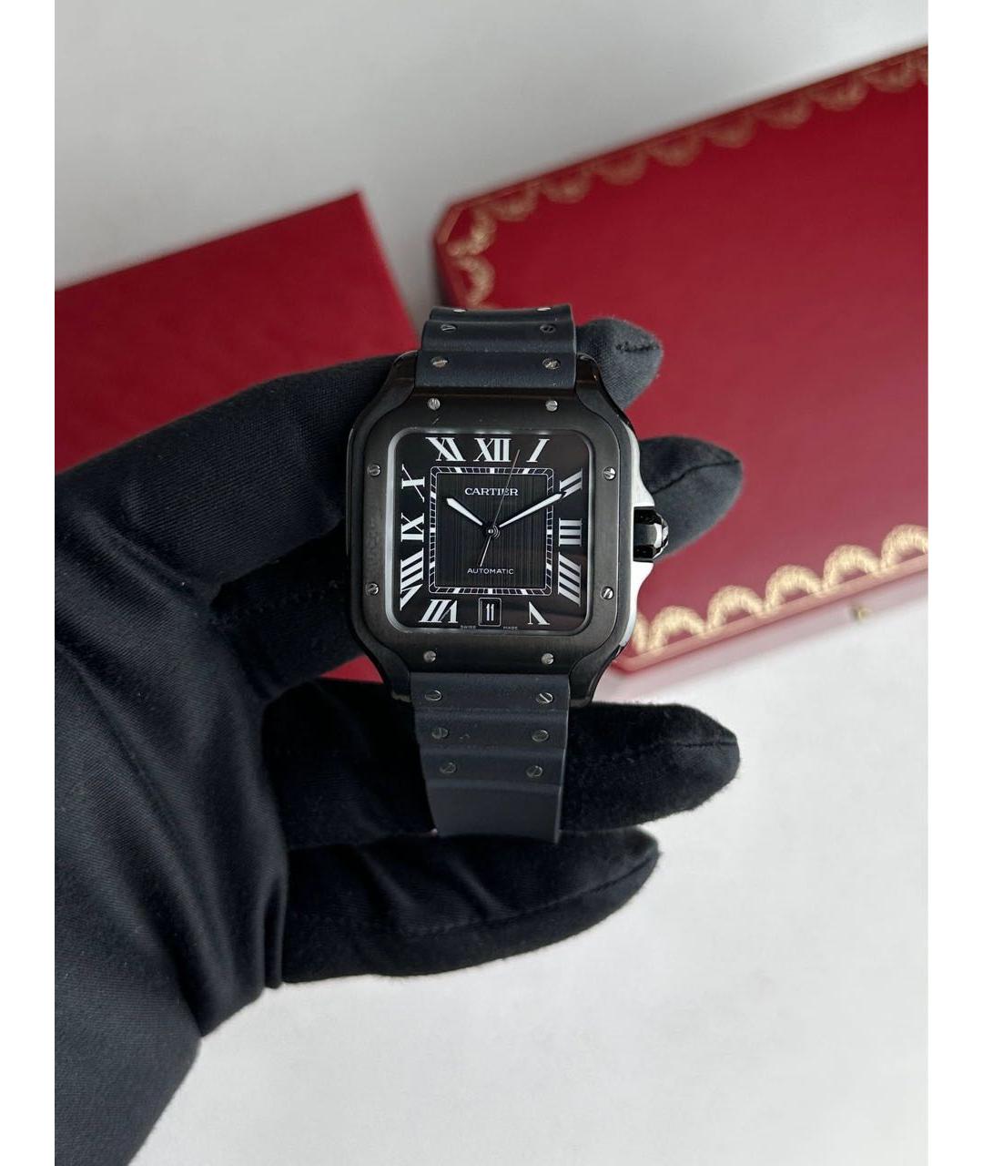 CARTIER Черные часы, фото 4