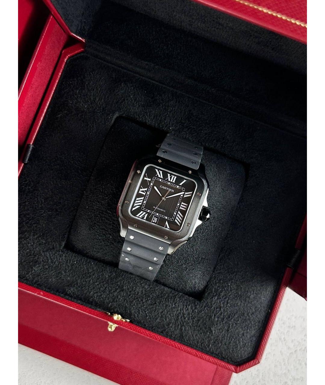 CARTIER Черные часы, фото 3