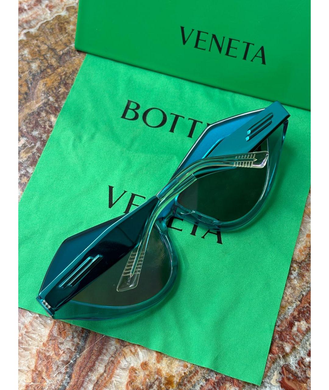 BOTTEGA VENETA Бирюзовые солнцезащитные очки, фото 3